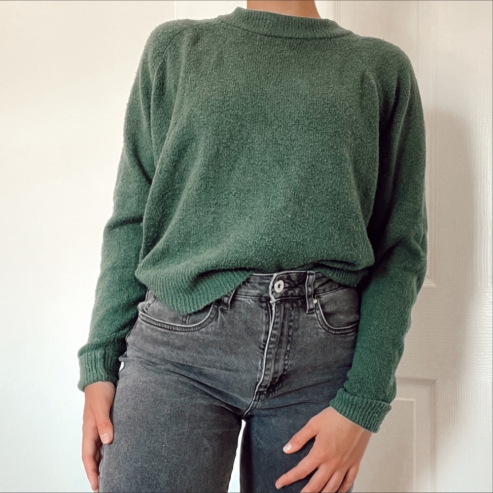 green sweater